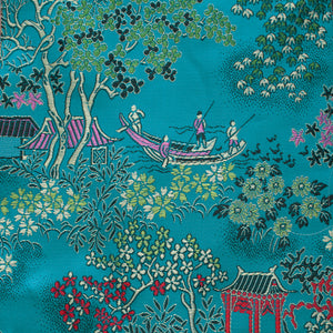 Chinese Cotton Brocade (Blue Landscape - 40")